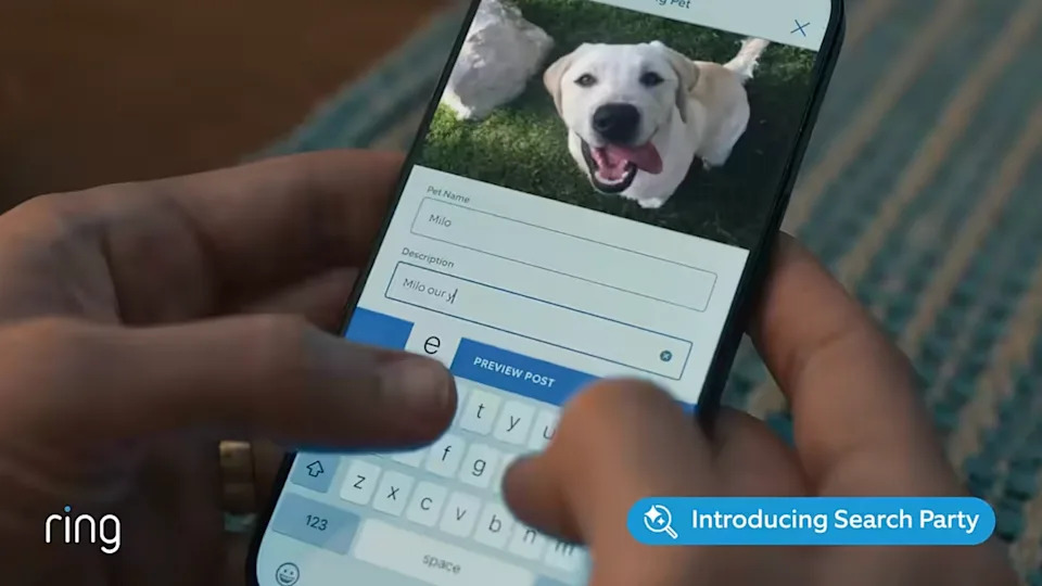 Search Party mobile interface.